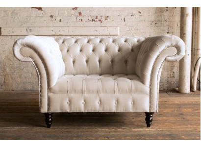 Chesterfield poltrona divano televisivo 1 posto tessuto stoffa divani imbottiti #4