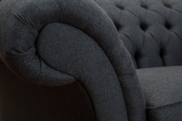 Chesterfield poltrona divano TV 1 posto in tessuto stoffa divani imbottiti #2