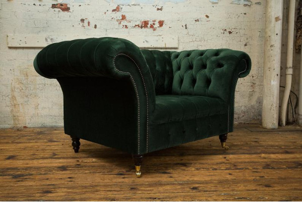 Chesterfield Design Divano Poltrona Divano Imbottito Lusso Tessuto Divani Singoli #103