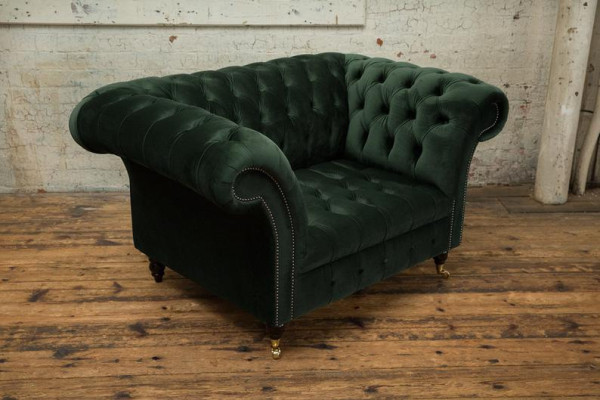 Chesterfield Design Divano Poltrona Divano Imbottito Lusso Tessuto Divani Singoli #103