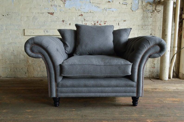 Chesterfield Design Divano Poltrona Divano Imbottito Tessuto di lusso Divano 1 Posto #110