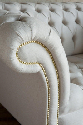 Chesterfield Design Divano Poltrona Couch Rivestimento Tessuto di lusso 1 Posto #112