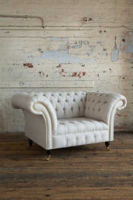 Chesterfield Design Divano Poltrona Couch Rivestimento Tessuto di lusso 1 Posto #112