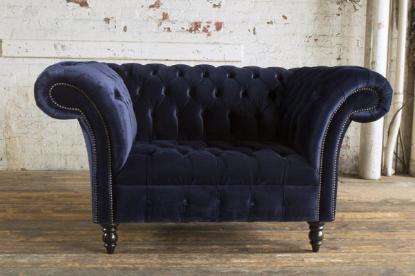 Divano Chesterfield Design Poltrona Divano Imbottito Lusso Tessuto Classico Sofà