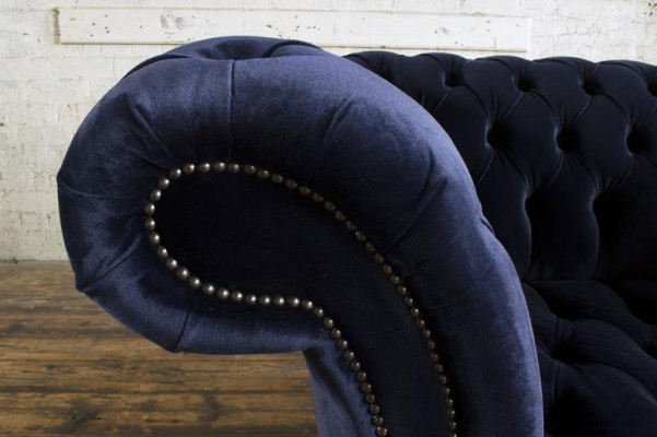 Divano Chesterfield Design Poltrona Divano Imbottito Lusso Tessuto Classico Sofà