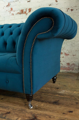 Chesterfield poltrona divano da TV 1 posto tessuto stoffa poltrone imbottita 131