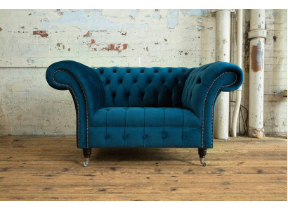 Chesterfield poltrona divano da TV 1 posto tessuto stoffa poltrone imbottita 131