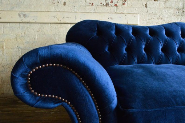 Divano design Chesterfield poltrona divano imbottita in tessuto di lusso 1 posto #132