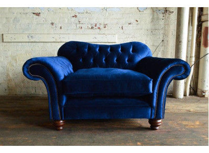 Divano design Chesterfield poltrona divano imbottita in tessuto di lusso 1 posto #132