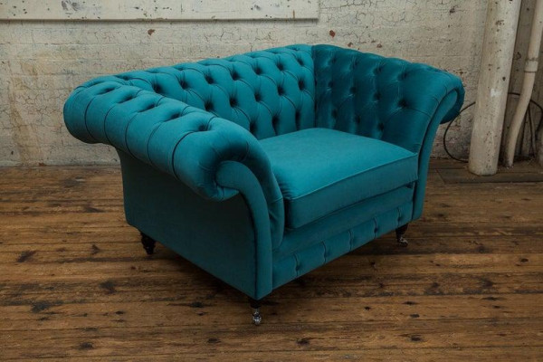 Chesterfield poltrona divano televisivo 1 posto divano tessuto stoffa divani imbottiti 136