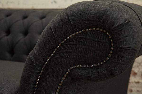 Chesterfield poltrona divano TV 1 posto tessuto divano imbottito.