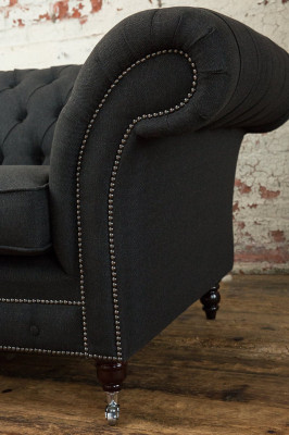 Chesterfield poltrona divano TV 1 posto tessuto divano imbottito.