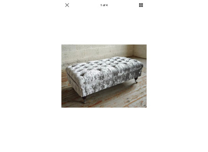 Chesterfield Tessuto Puff XXL Grande poggiapiedi Pouf Divano Poltrona in stoffa di lusso.