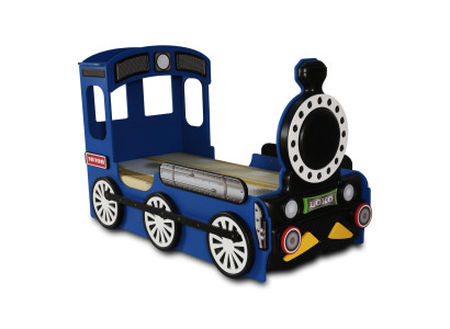 Stanza per bambini blu Letto singolo di lusso in design di treno Struttura in legno