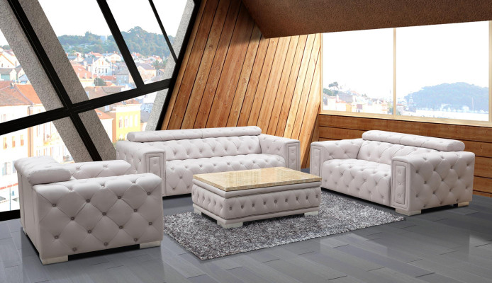 Set di divani in pelle Chesterfield design set di divani 3+2 posti nuovo