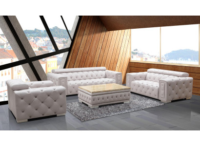 Set di divani in pelle Chesterfield design set di divani 3+2 posti nuovo