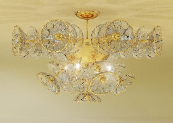 Design lampadario Boemia luce oro cristallo lampada lampade luci soffitto