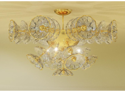 Design lampadario Boemia luce oro cristallo lampada lampade luci soffitto