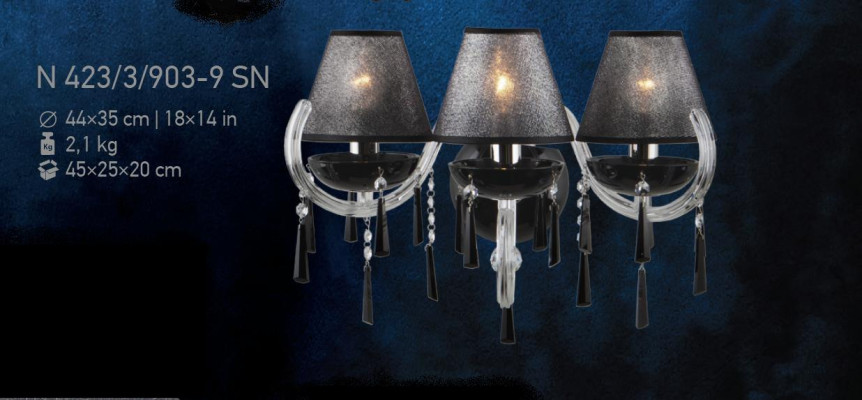 - Lampada da parete classica Bohemia, applique, doppia lampada da parete, nuova