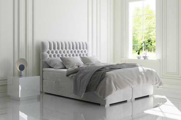 Letto Boxspring Hotel matrimoniale Chesterfield di lusso Letti imbottiti a cassone Funzione