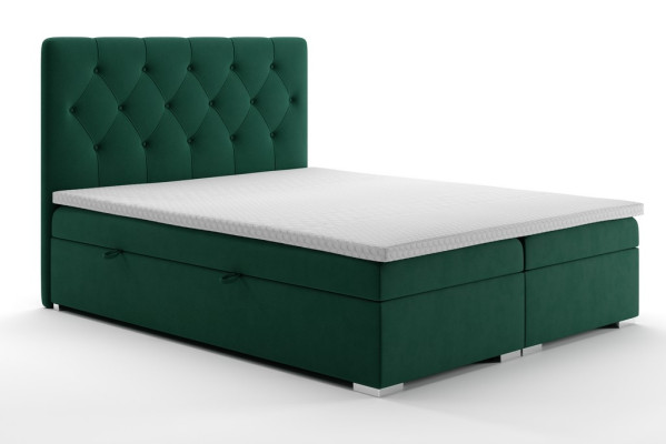 Chesterfield Set completo Doppio Hotel Boxspring Bed Matrasso Topper Letto Nuovo