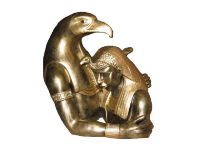 Egitto Scultura di Ramses II Busto con Aquila Figure egizie Statue 35 cm