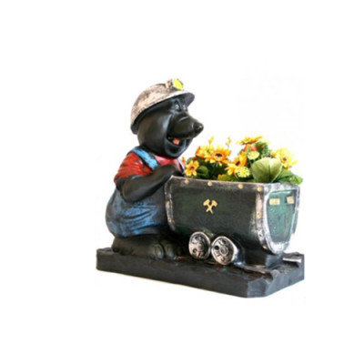 Vaso per fiori Talpa Farten Decorazione Statua Scultura Figura Decorativa Nuovo