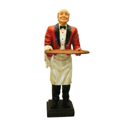 Statua di butler Figure Figure Statue Sculture Ristorante Albergo 180cm Ripiano Nuovo