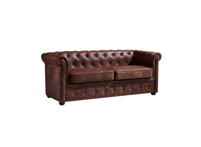 Chesterfield Mens Club Divano Sofa in Pelle Due Posti Marrone Nuovo jvmoebel ®