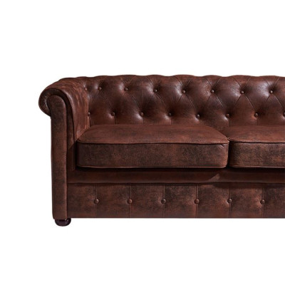Chesterfield Mens Club Divano Sofa in Pelle Due Posti Marrone Nuovo jvmoebel ®