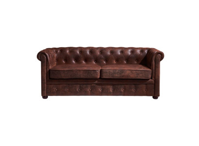 Chesterfield Mens Club Divano Sofa in Pelle Due Posti Marrone Nuovo jvmoebel ®