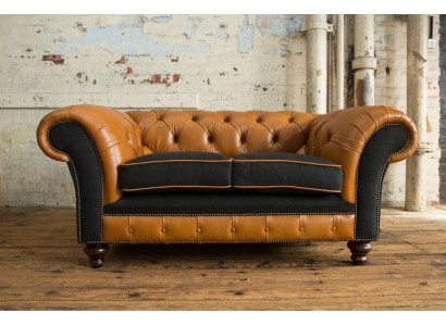 jvmoebel ® Divano in Pelle - Divano Design Due Posti Imbottito Set Marrone