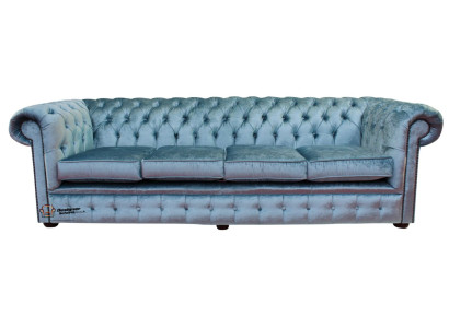 Chesterfield 4 posti seduta classico lusso barocco rococò divano tessuto pelle