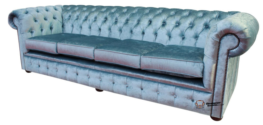 Chesterfield 4 posti seduta classico lusso barocco rococò divano tessuto pelle
