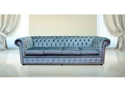 Chesterfield 4 posti seduta classico lusso barocco rococò divano tessuto pelle