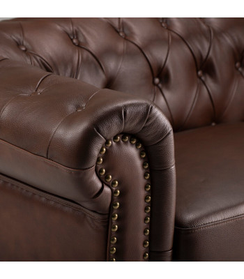 Chesterfield divano a 3 posti classico di lusso stile barocco rococò tessuto pelle nuovo