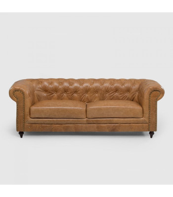 Chesterfield 3 posti Classico lussuoso divano stile barocco rococò in tessuto pelle