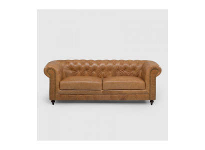 Chesterfield 3 posti Classico lussuoso divano stile barocco rococò in tessuto pelle