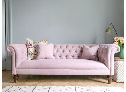 Chesterfield Tessuto Imbottito Design Divano Divano di Lusso Classico Divano a 3 Posti Nuovo