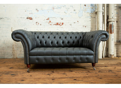 Chesterfield divano a due posti in pelle divano imbottito set di sedili due posti nuovo