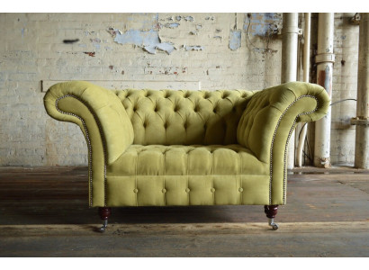 Chesterfield Design tessuto divano poltrona 1,5 posti divani lounge velluto verde