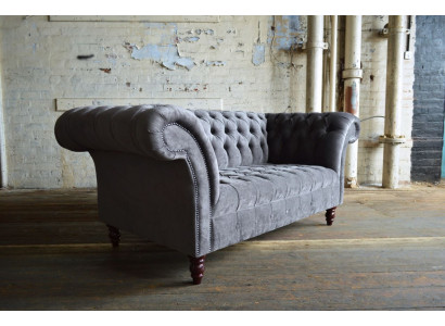 Chesterfield Divano a 2 posti Divani Divani Soggiorno Design Divano Grigio Nuovo