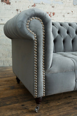 Chesterfield divano a 3 posti design divani imbottiti divani in tessuto tessile a tre posti