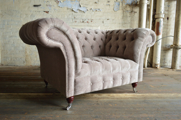 Chesterfield poltrona divano televisivo monoposto divano tessuto imbottito No.