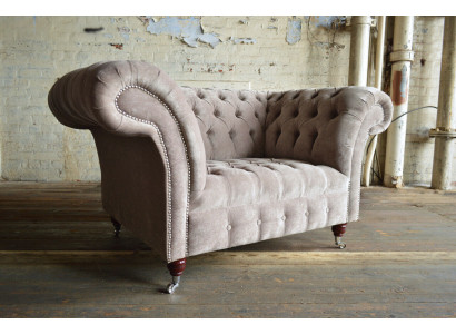 Chesterfield poltrona divano televisivo monoposto divano tessuto imbottito No.