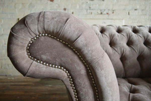 Chesterfield poltrona divano televisivo monoposto divano tessuto imbottito No.