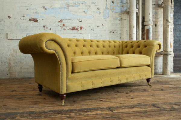 Divano Chesterfield 3 posti imbottito in tessuto stile pelle divani divani divani divani.