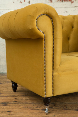 Divano Chesterfield design poltrona divano imbottita in tessuto di lusso divani 1 posto #376