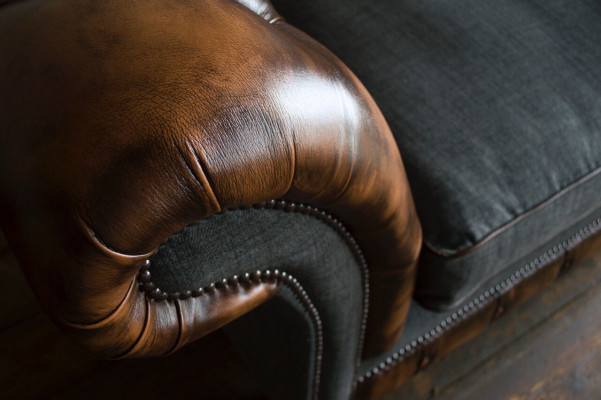 Chesterfield Design tessuto divano poltrona 1,5 posti divani imbottiti Lounge Nuovo Club