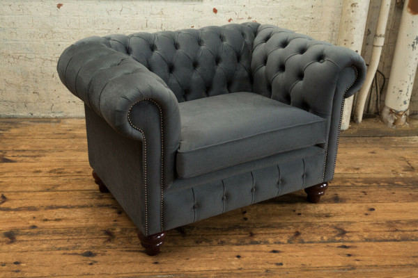 Chesterfield Design poltrona divano imbottita di lusso in tessuto a un posto